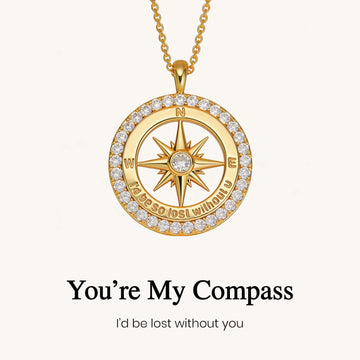 I'd Be So Lost Without You  Compass Necklace