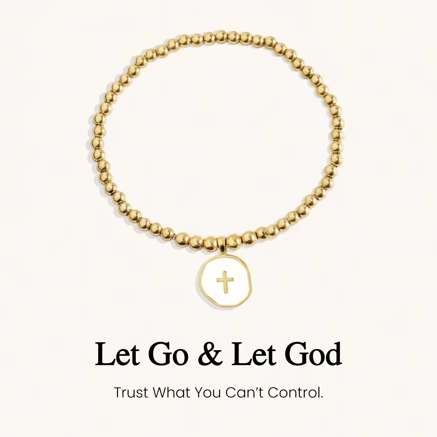 Let Go & Let God Cross Bracelet