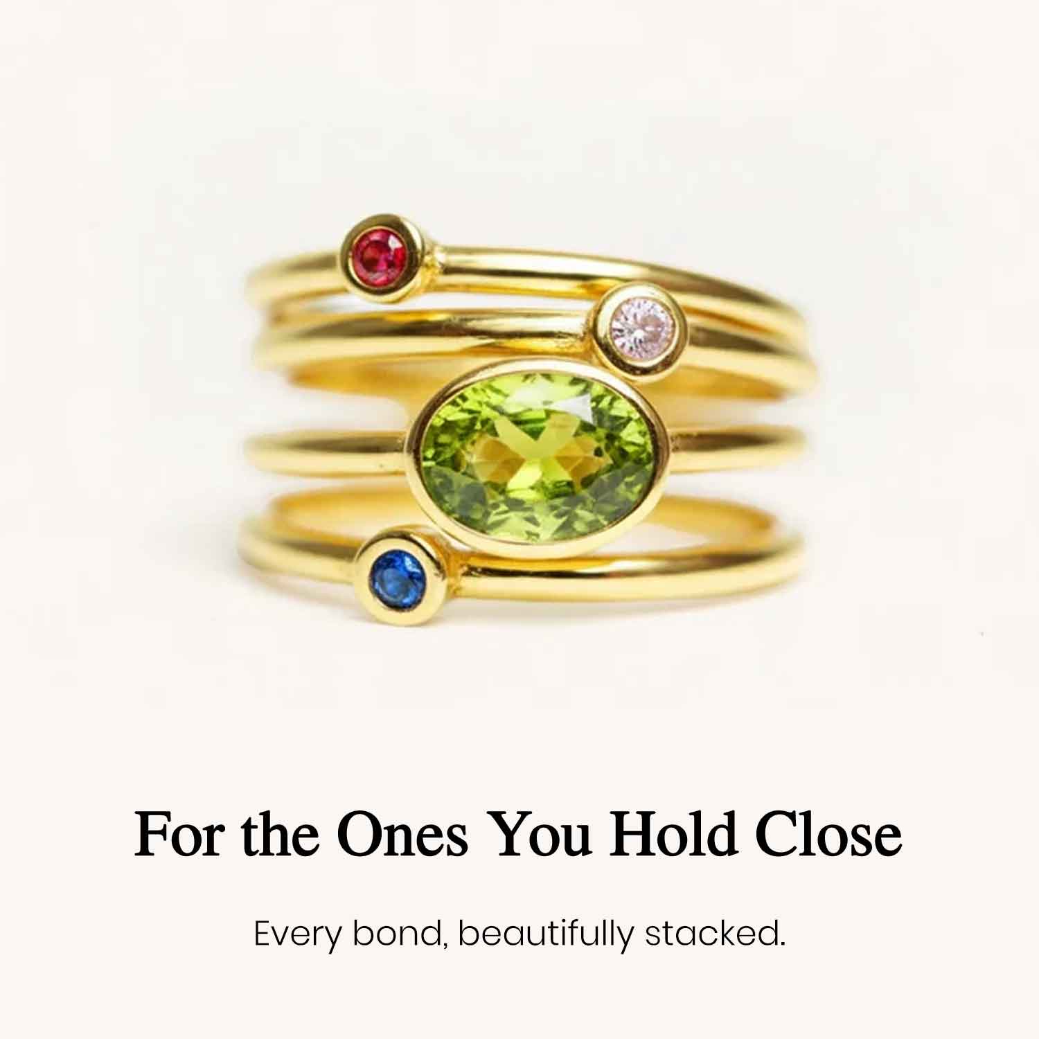Mama's Stacking Birthstone Adjustable Ring
