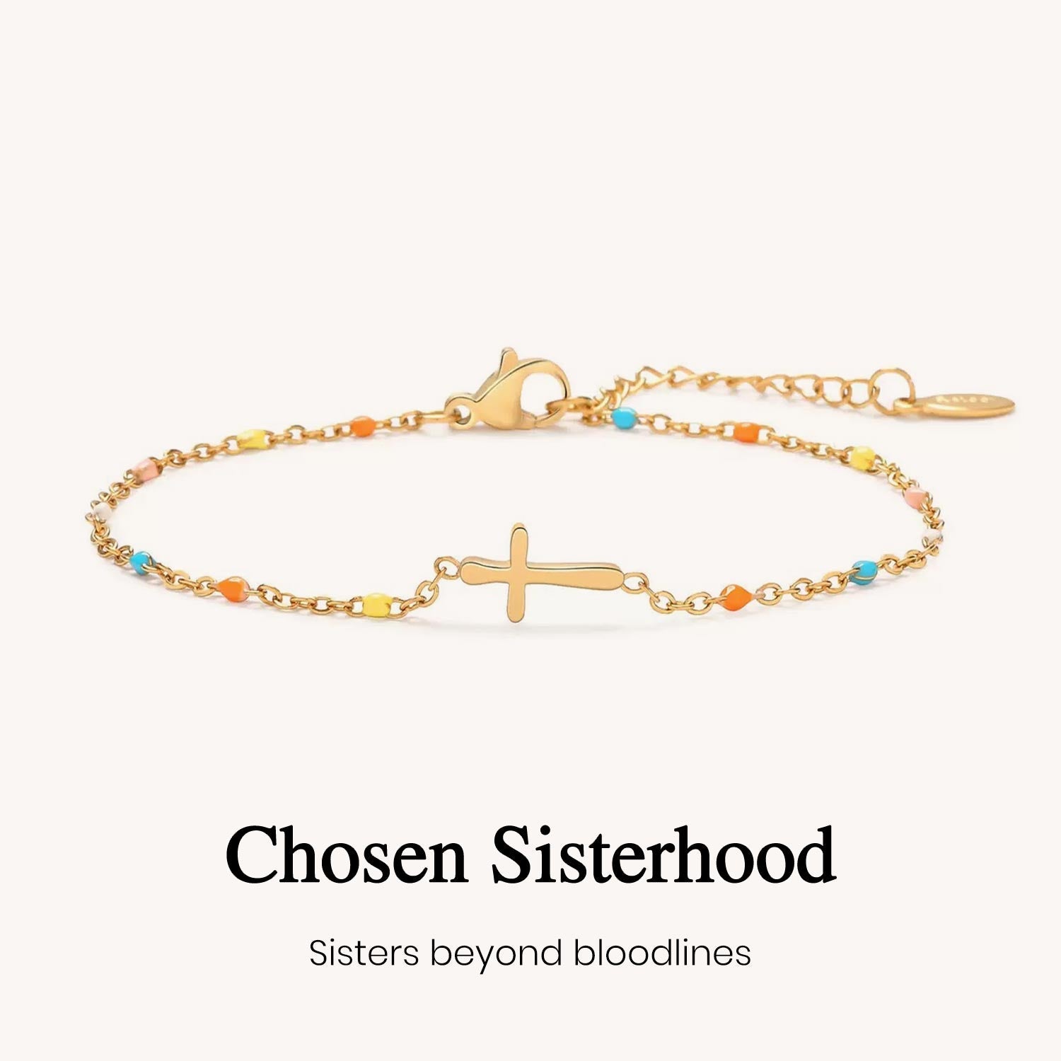 My Small Circle Of Female Friends Cross Bracelet
