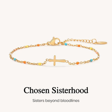 My Small Circle Of Female Friends Cross Bracelet