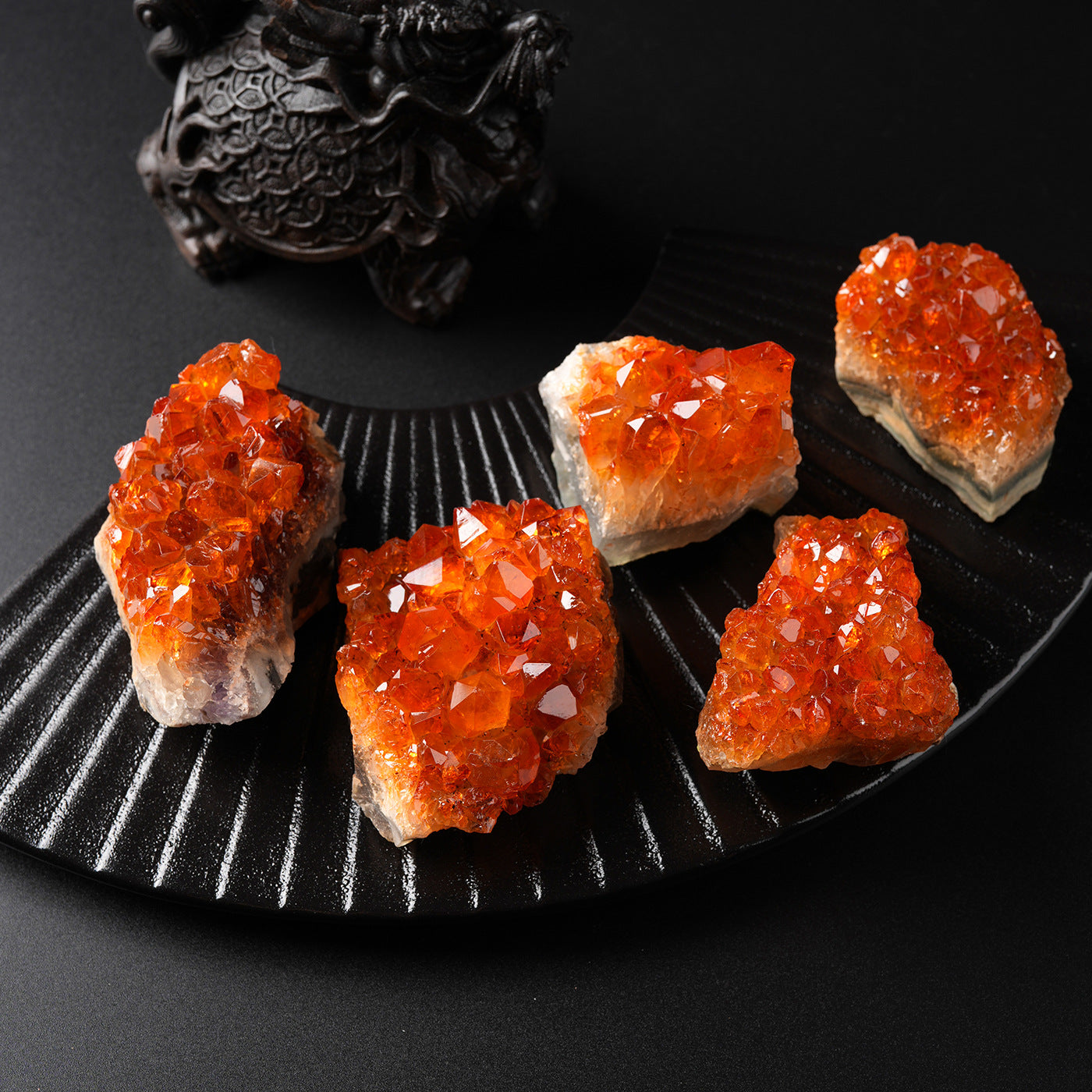 Manufacturer Wholesale Brazilian Citrine Cluster Specimen Orange Loose Stone Wealth-Attracting Energy Stone Decorative Aroma Diffuser Stone