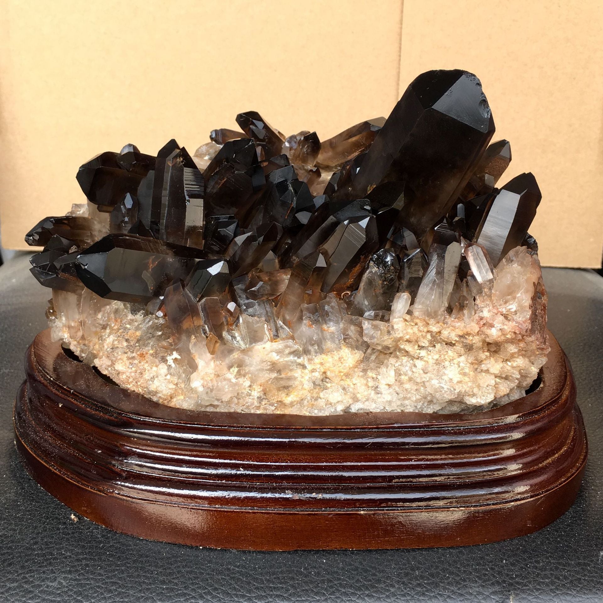 Natural Black Crystal Cluster Raw Stone Ornaments Living Room Bedroom Study Office Ornaments Ore Mine Standard Cross-border Hot Sale