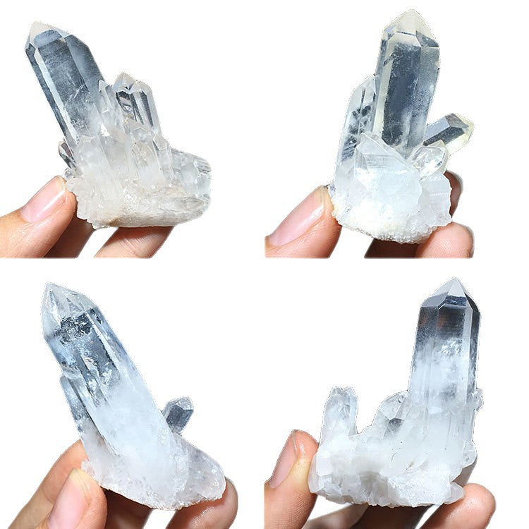 Natural Crystal Cluster Raw Stone White Crystal Mineral Specimen Energy Stone Crystal Cluster Demagnetization Crafts Fish Tank Decoration Wholesale