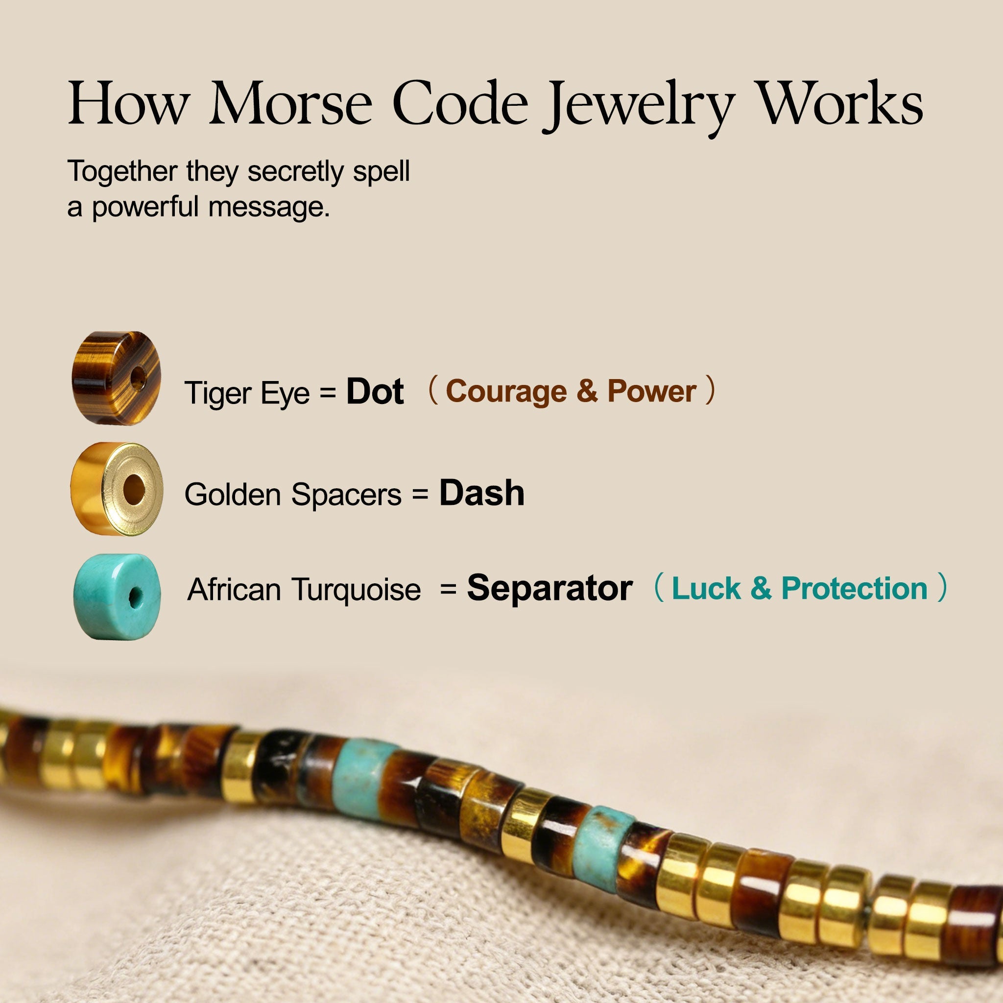 'Calm TF Down' Morse code Bracelet