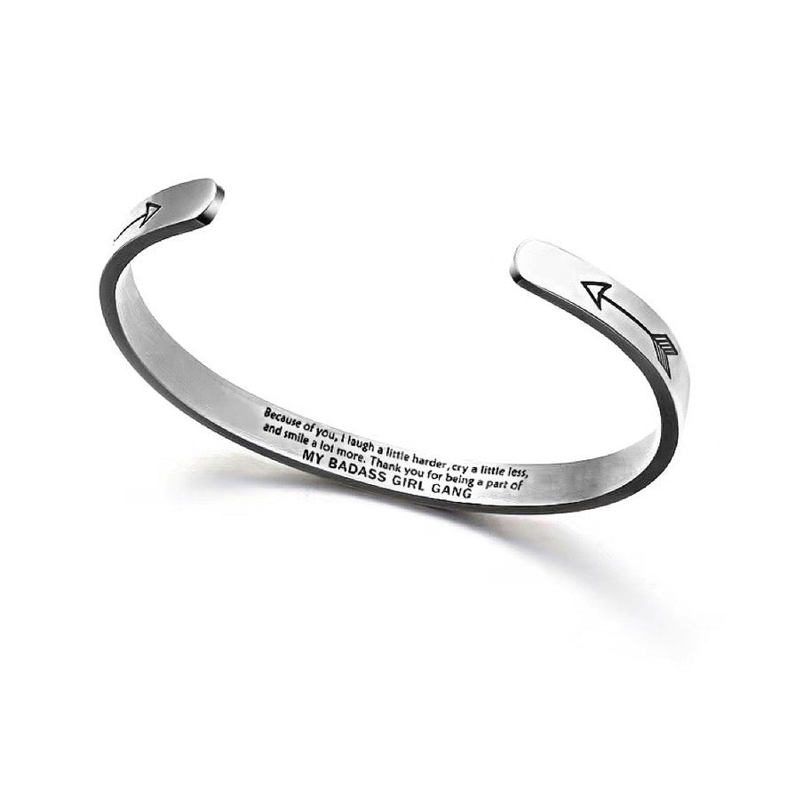 My Badass Girl Gang Multiple Color Stainless Arrow Cuff Bracelet