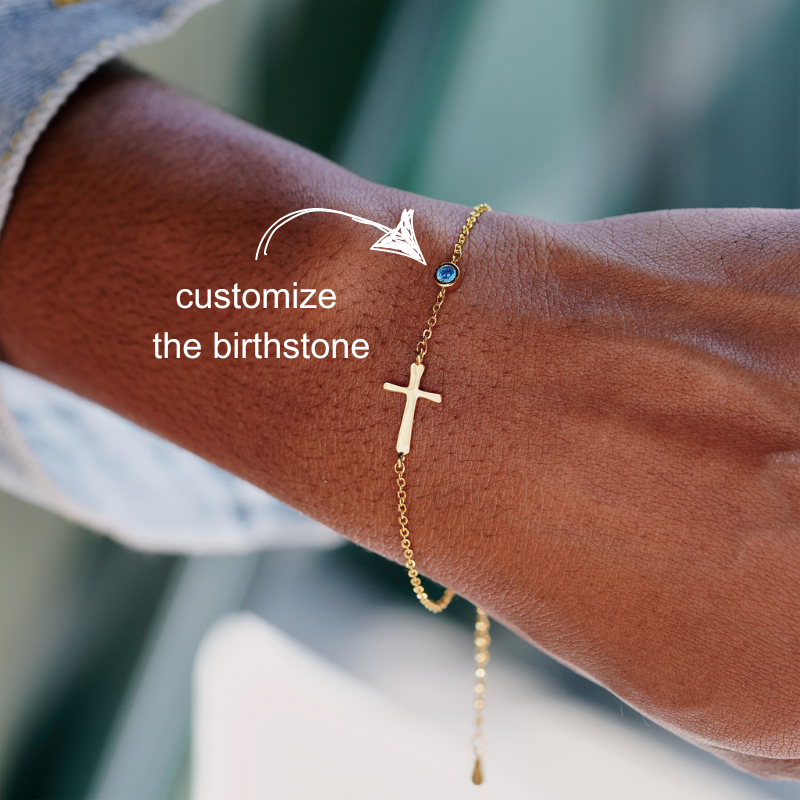 Pray Through It Crossing Birthstone Bracelet