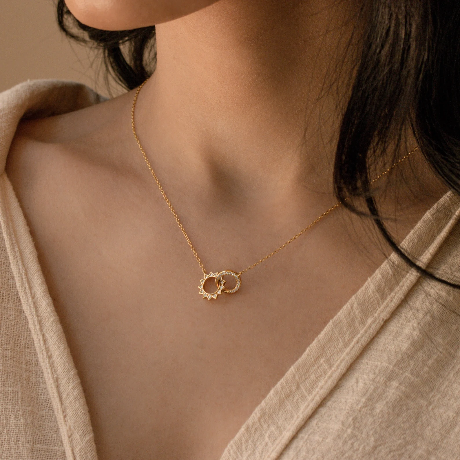Best Bitches Sun and Moon Squad Necklace
