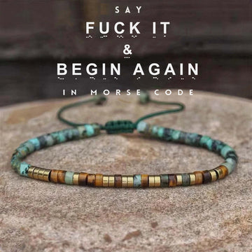 'Fuck It and Begin Again' Morse code Bracelet