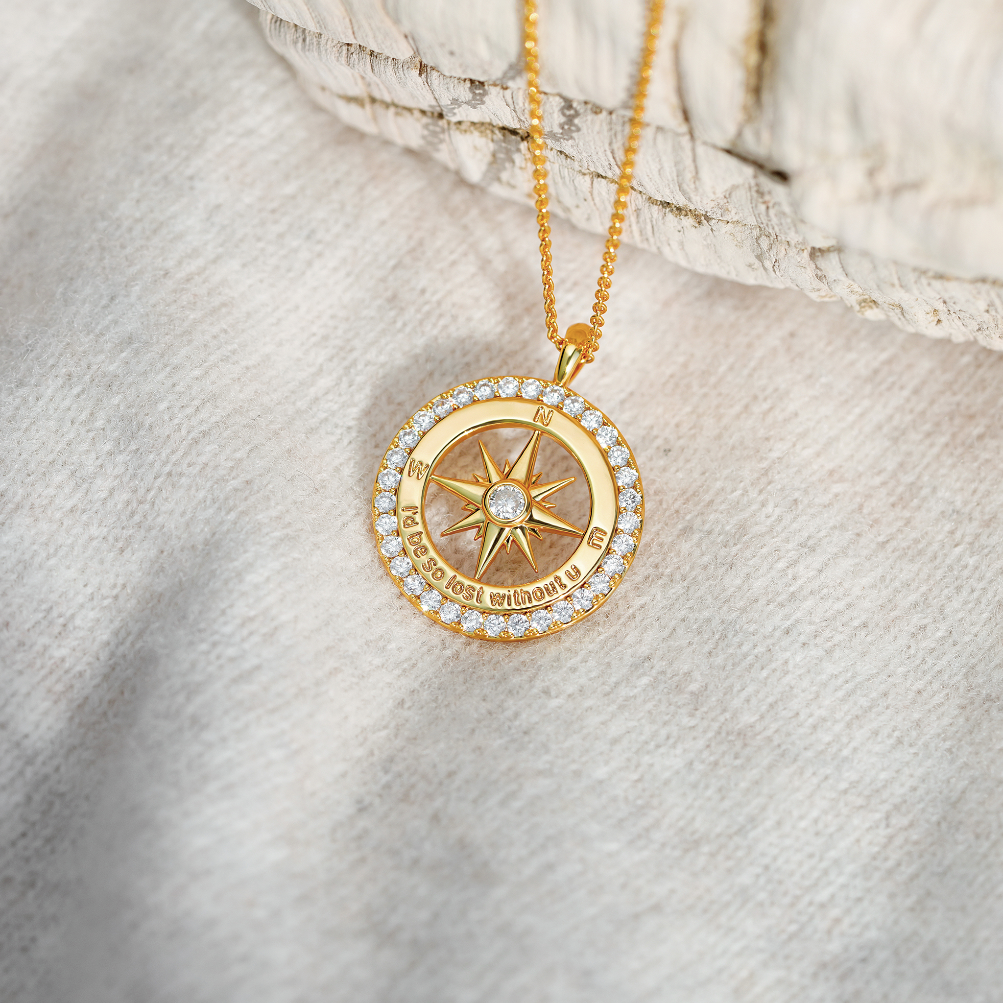 I'd Be So Lost Without You  Compass Necklace