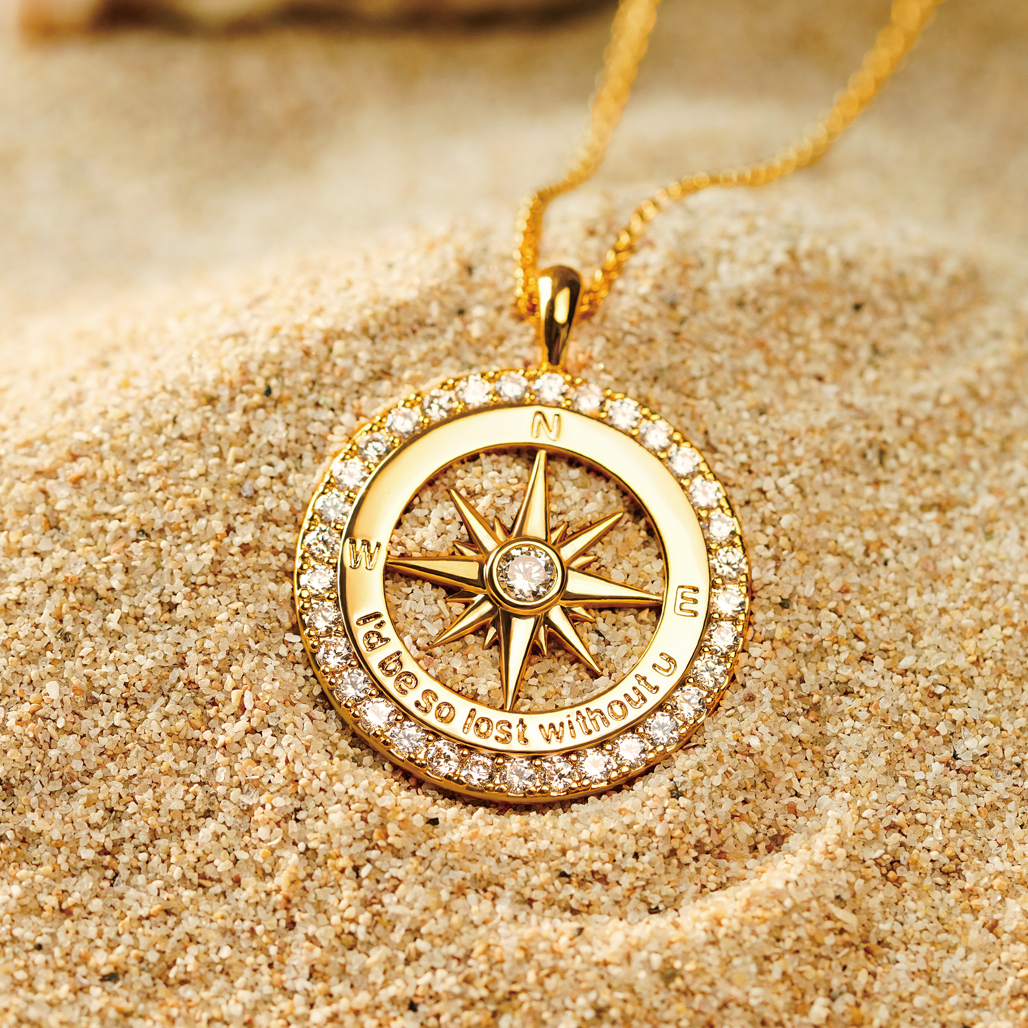 I'd Be So Lost Without You  Compass Necklace