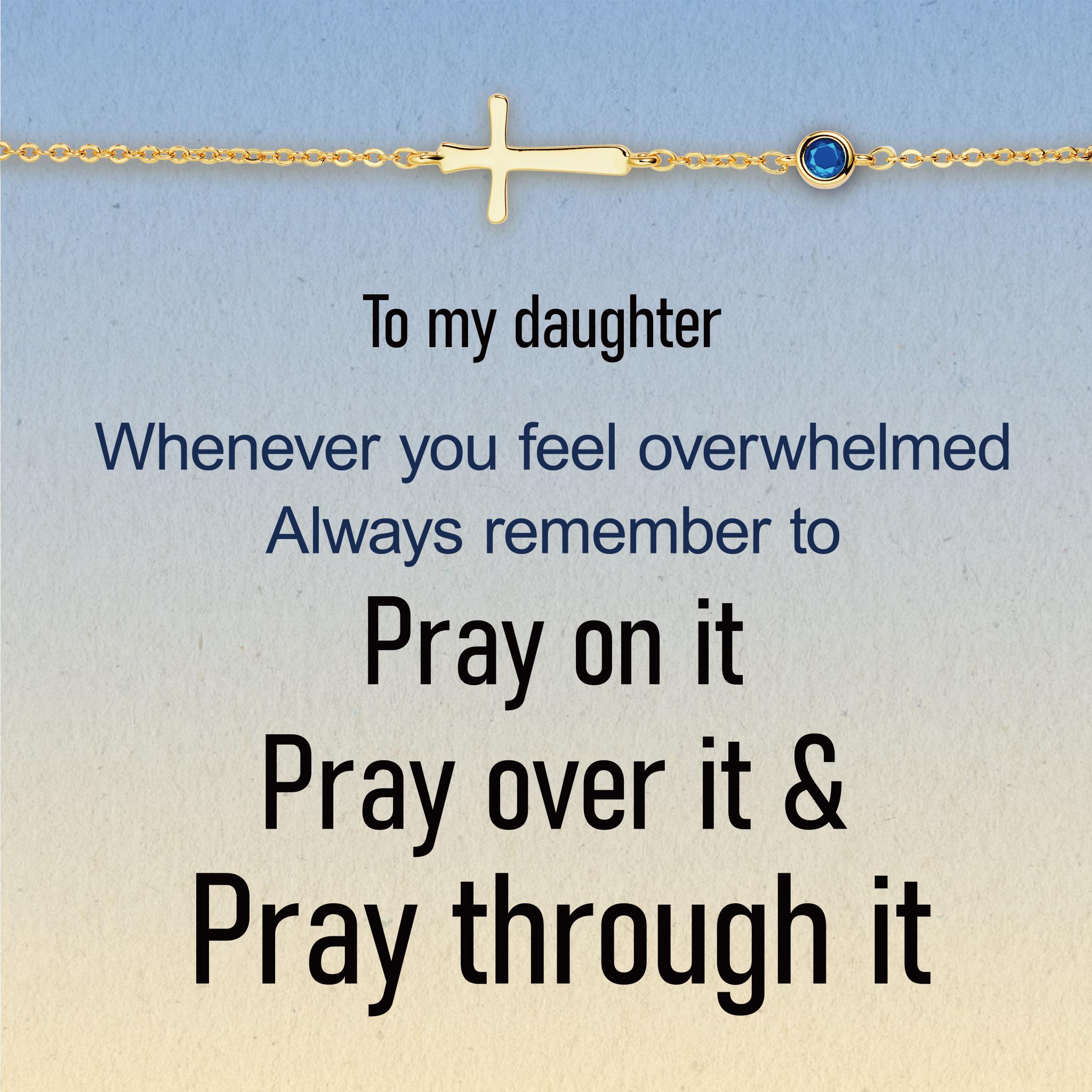 Pray Through It Crossing Birthstone Bracelet