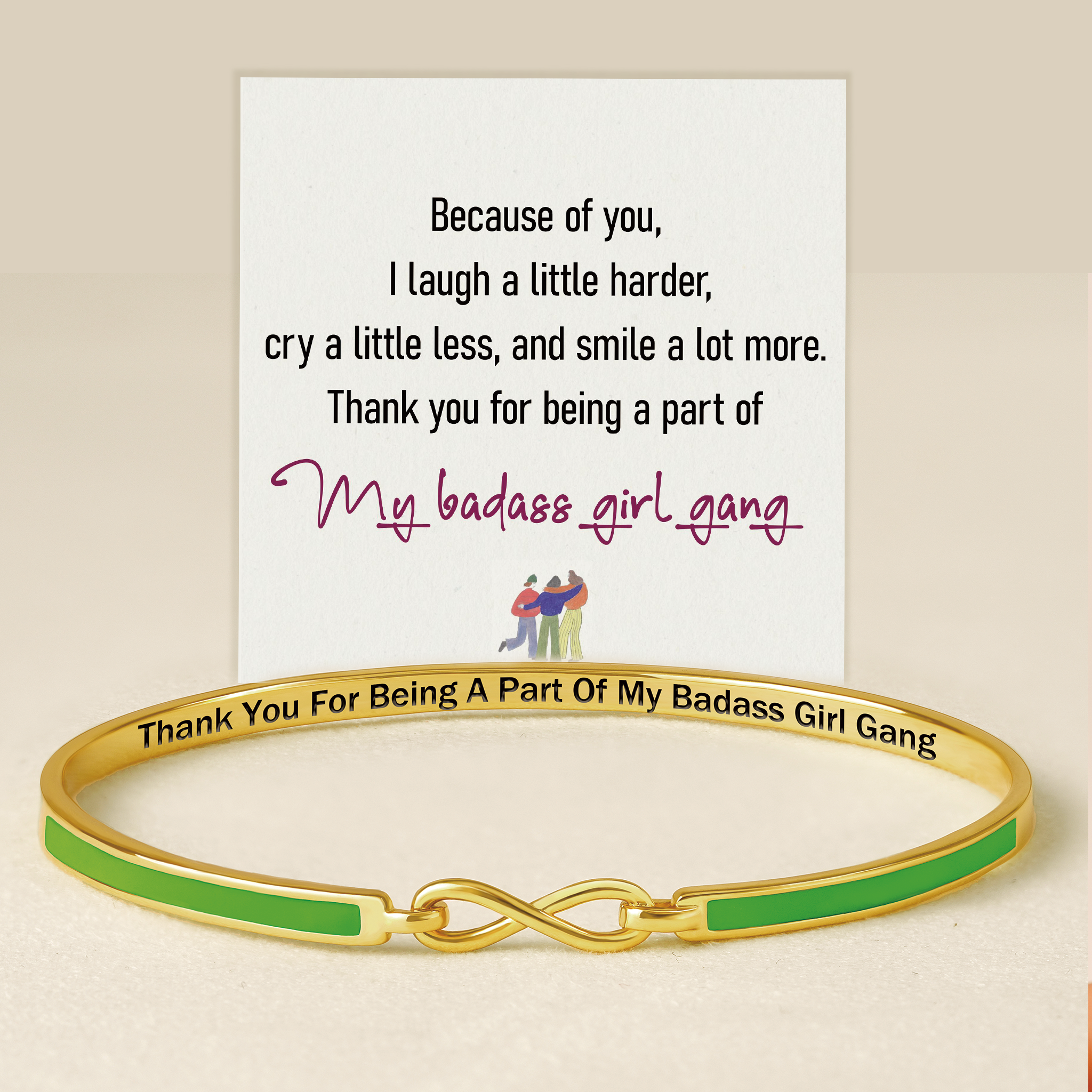 My Badass Girl Gang Enamel Infinity Bracelet