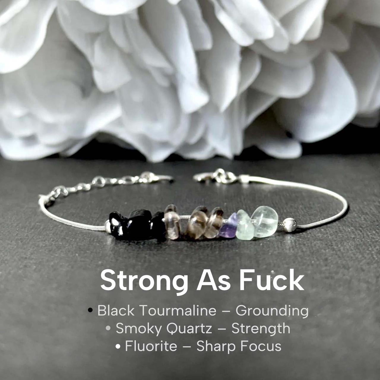 Strong as Fuck Spell Crystal Bracelet